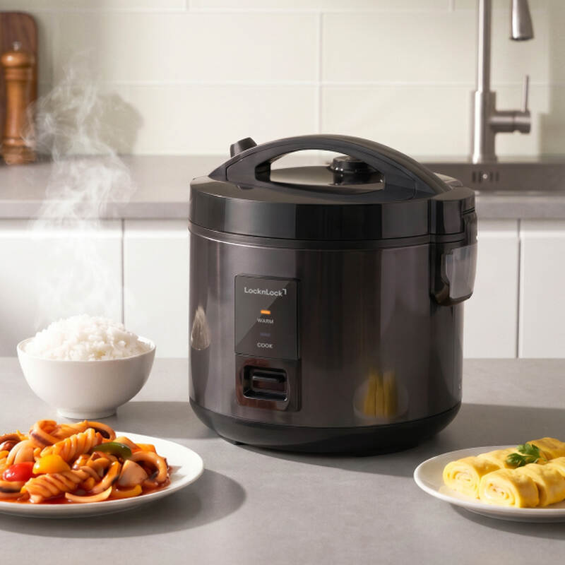 Nồi cơm điện LocknLock Daily rice cooker EJR472BLK dung t&iacute;ch 1.8L - M&agrave;u đen, , large image number null